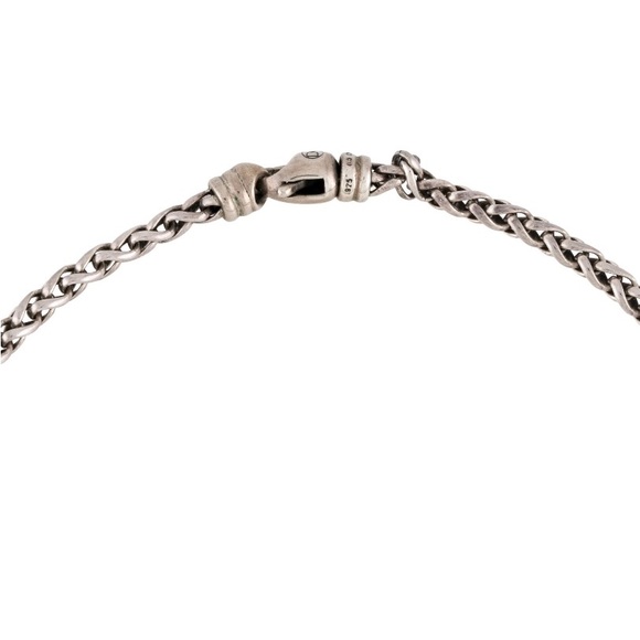 David Yurman Silver Wheat Chain Necklace. - Picture 3 of 4